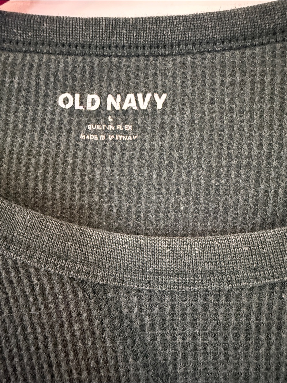 Old Navy Forest Green Waffle Thermal Long Sleeve - Picture 2 of 3